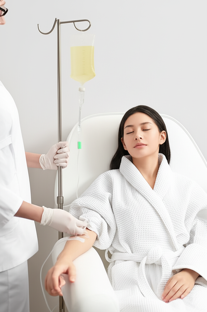 IV therapy treatment being performed